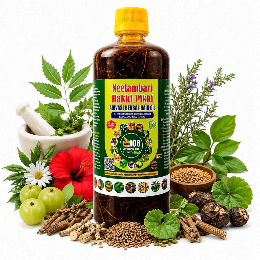 Neelambari Hakki Pikki Adivasi Herbal Hair Oil (500ml)